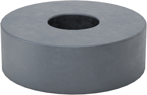 Dişsiz Delikli Seramik Mıknatıs, 1/4" Kalınlık, 3/4" OD
