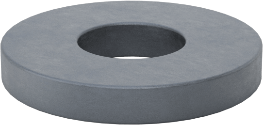 Dişsiz Delikli Seramik Mıknatıs, 1/4" Kalınlık, 1.705" OD