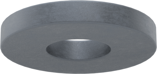 Dişsiz Delikli Seramik Mıknatıs, 1/4" Kalınlık, 1.705" OD