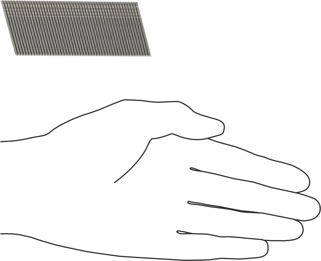 Açılı Çivi Şeridi, Galvanizli Çelik, 1-1/4" Uzunluk