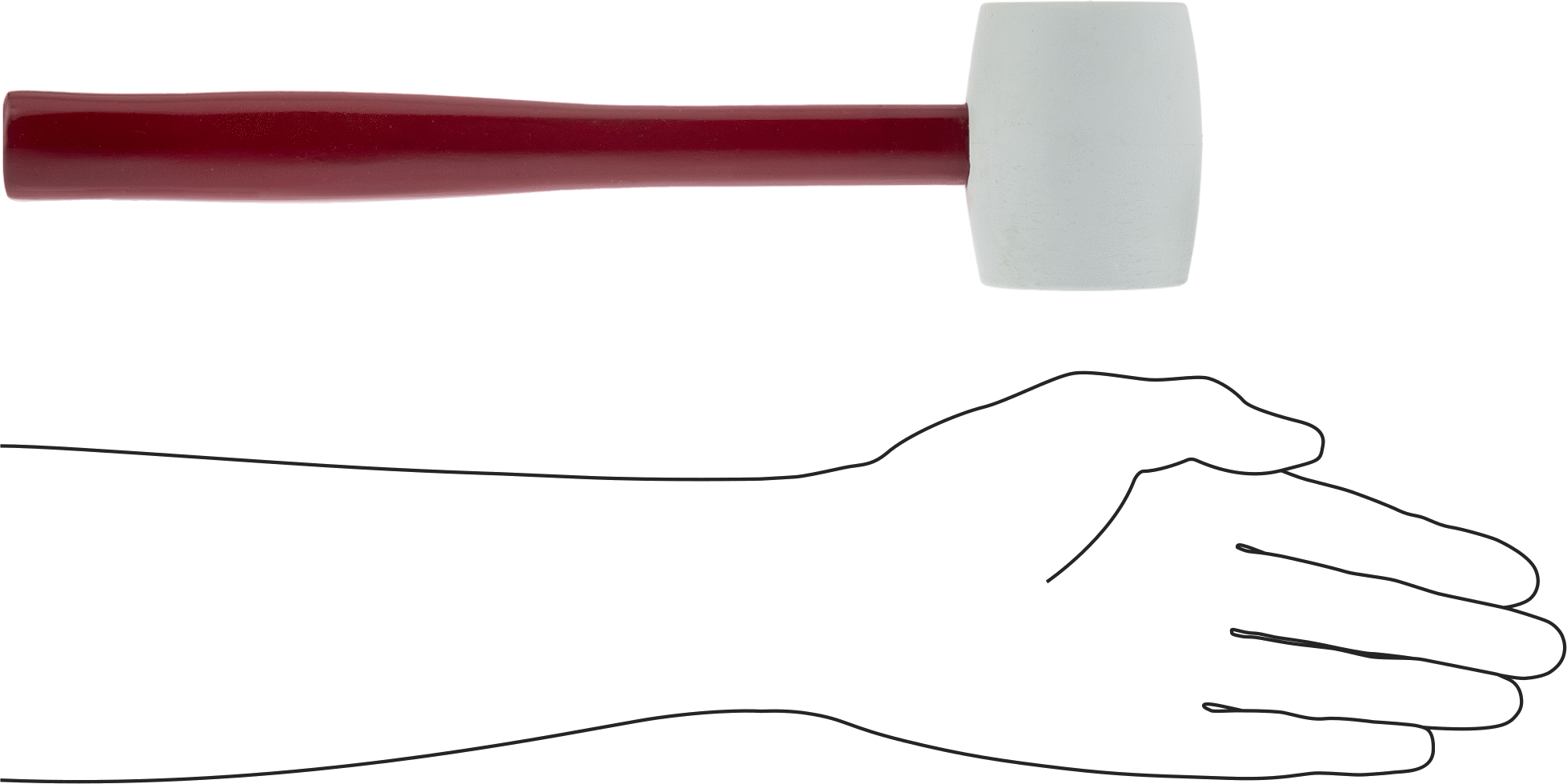 Beyaz SBR Tokmak, Fiberglas Saplı, 13 oz. Baş Ağırlığı