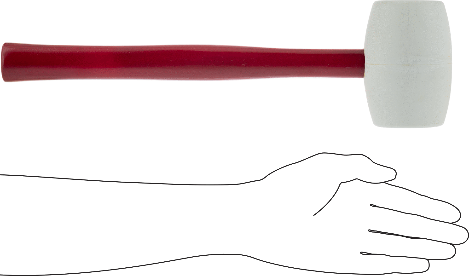 Beyaz SBR Tokmak, Fiberglas Saplı, 1-7/8 lbs. Baş Ağırlığı