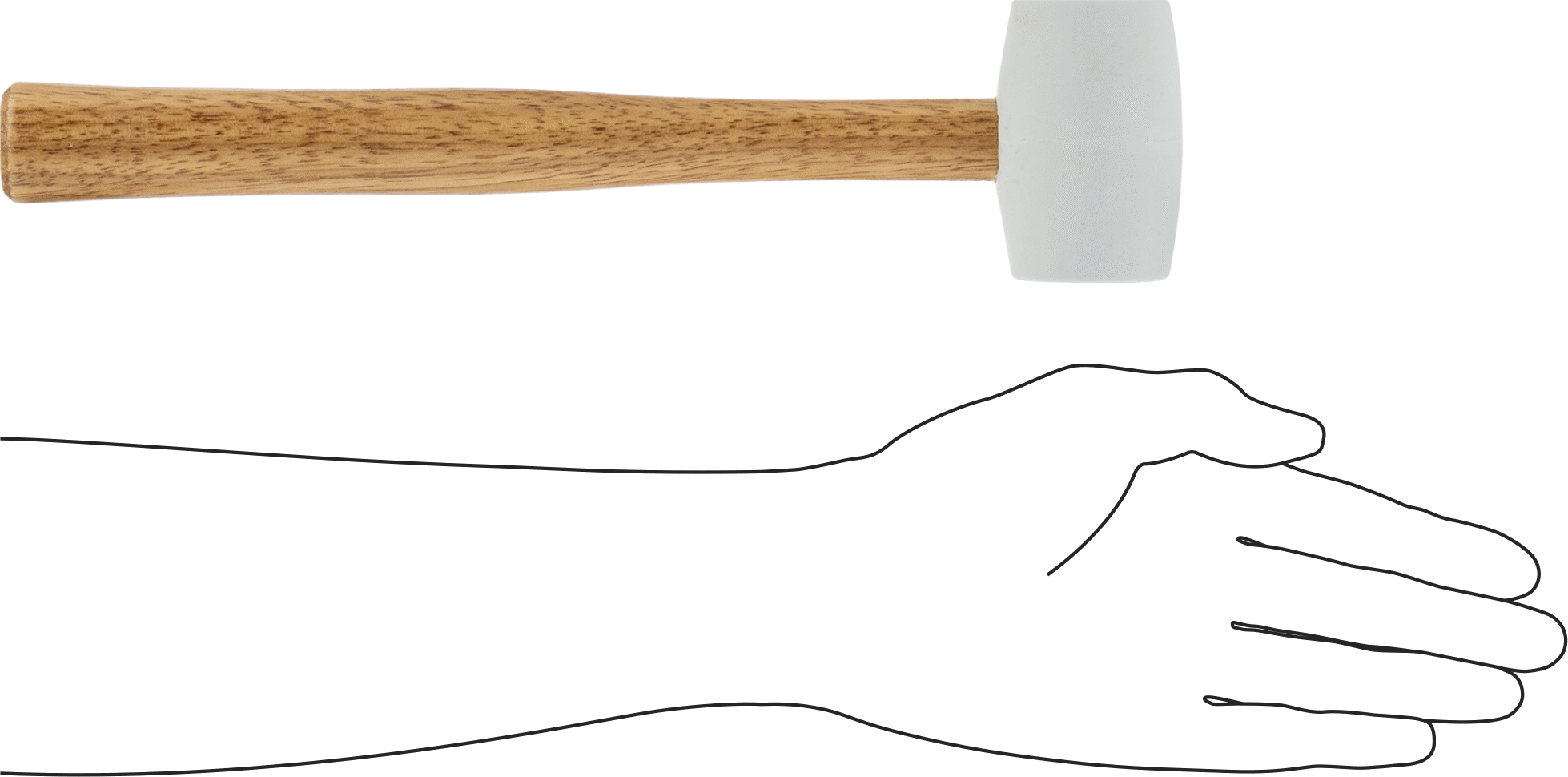Beyaz SBR Tokmak, Hickory Saplı, 7 oz. Baş Ağırlığı