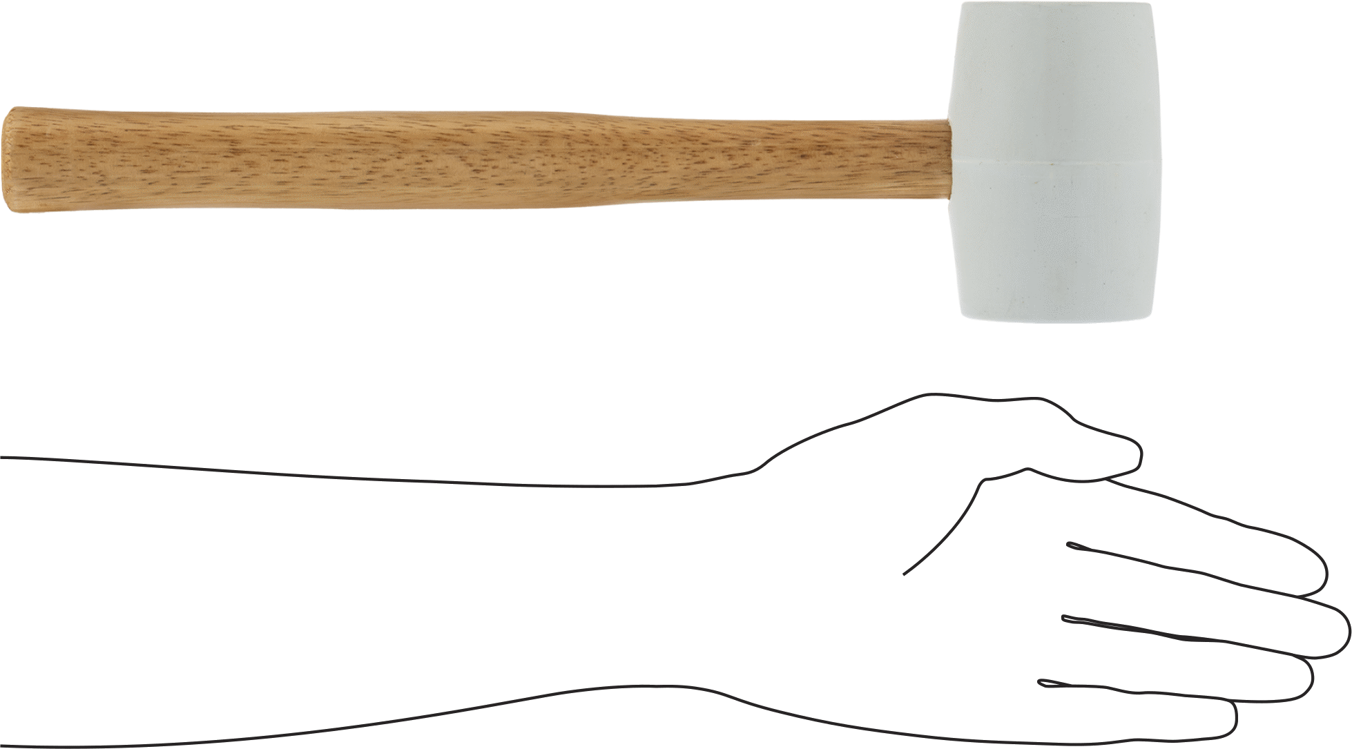 Beyaz SBR Tokmak, Hickory Saplı, 1-5/8 lbs.