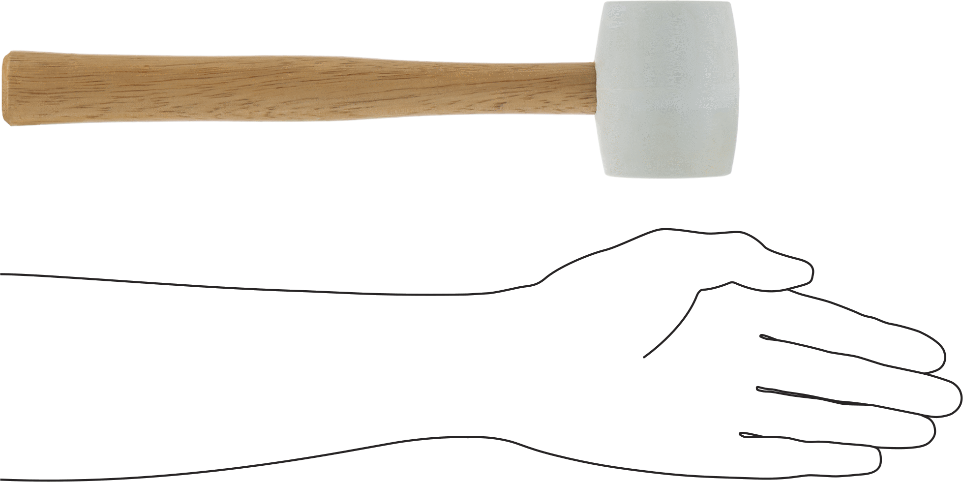 Beyaz SBR Tokmak, Hickory Saplı, 13 oz. Baş Ağırlığı