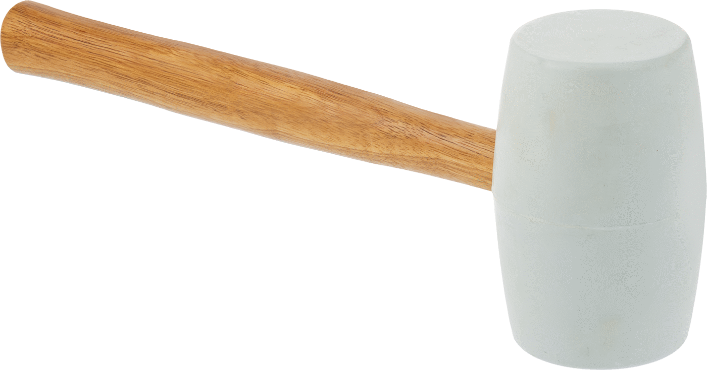 Beyaz SBR Tokmak, Hickory Saplı, 3-5/8 lbs. Baş Ağırlığı