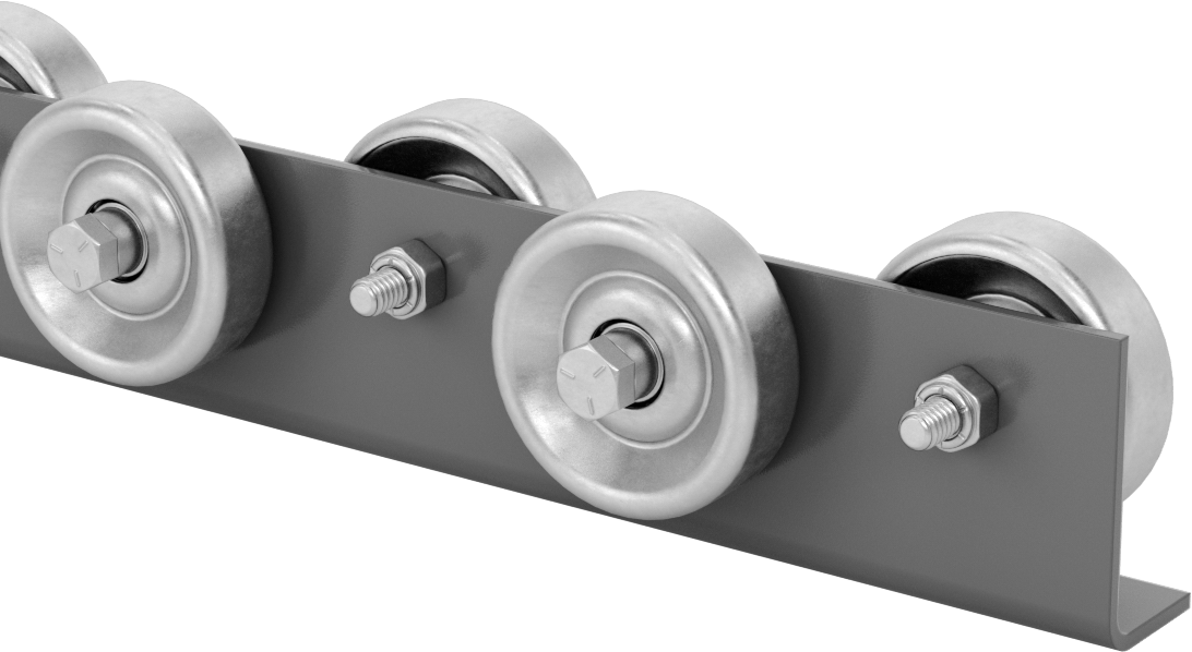 Akış Rayı, 2-1/8“ Genişlik x 2-3/8” Yükseklik Toz Boyalı Çelik Çerçeve, 5' Uzunluk