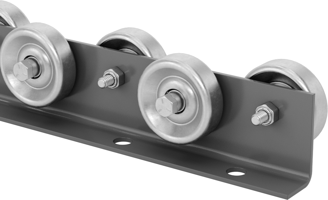 Akış Rayı, 2-1/8“ Genişlik x 2-3/8” Yükseklik Toz Boyalı Çelik Çerçeve, 5' Uzunluk