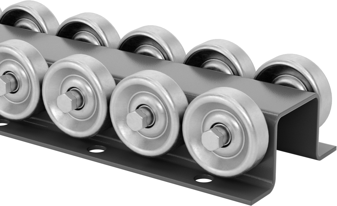 Akış Rayı, 4“ Genişlik x 2-1/4” Yükseklik Toz Boyalı Çelik Çerçeve, 10' Uzunluk