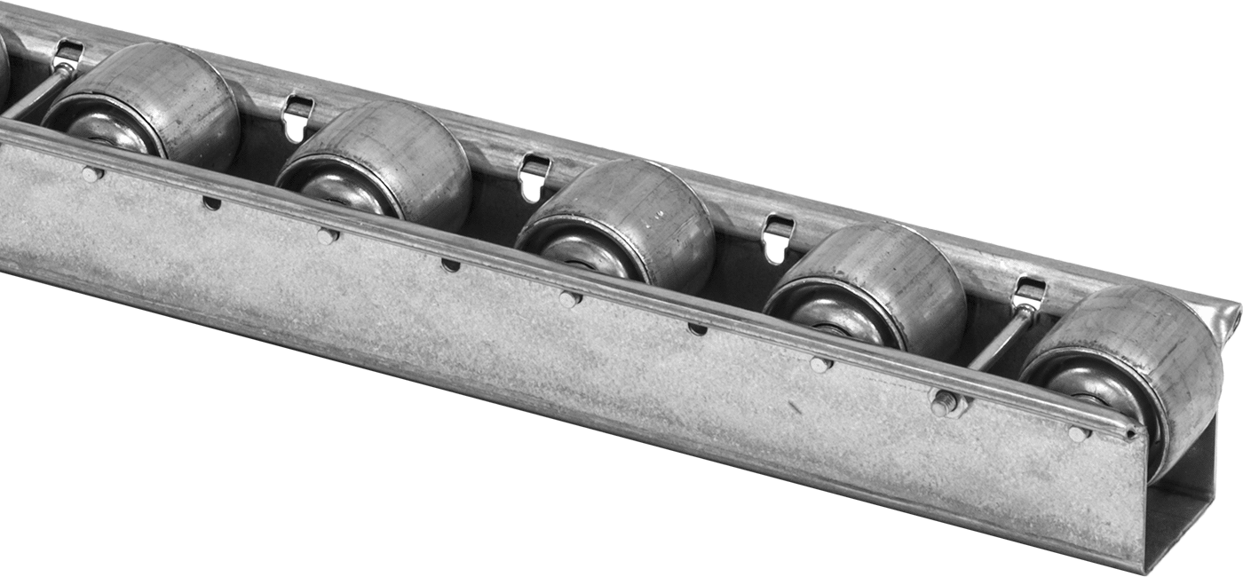 Akış Rayı, 1-7/8“ Çap x 1-1/2” Genişlik Çinko Kaplı Çelik Tekerlekler, 5 Fit Uzunluk