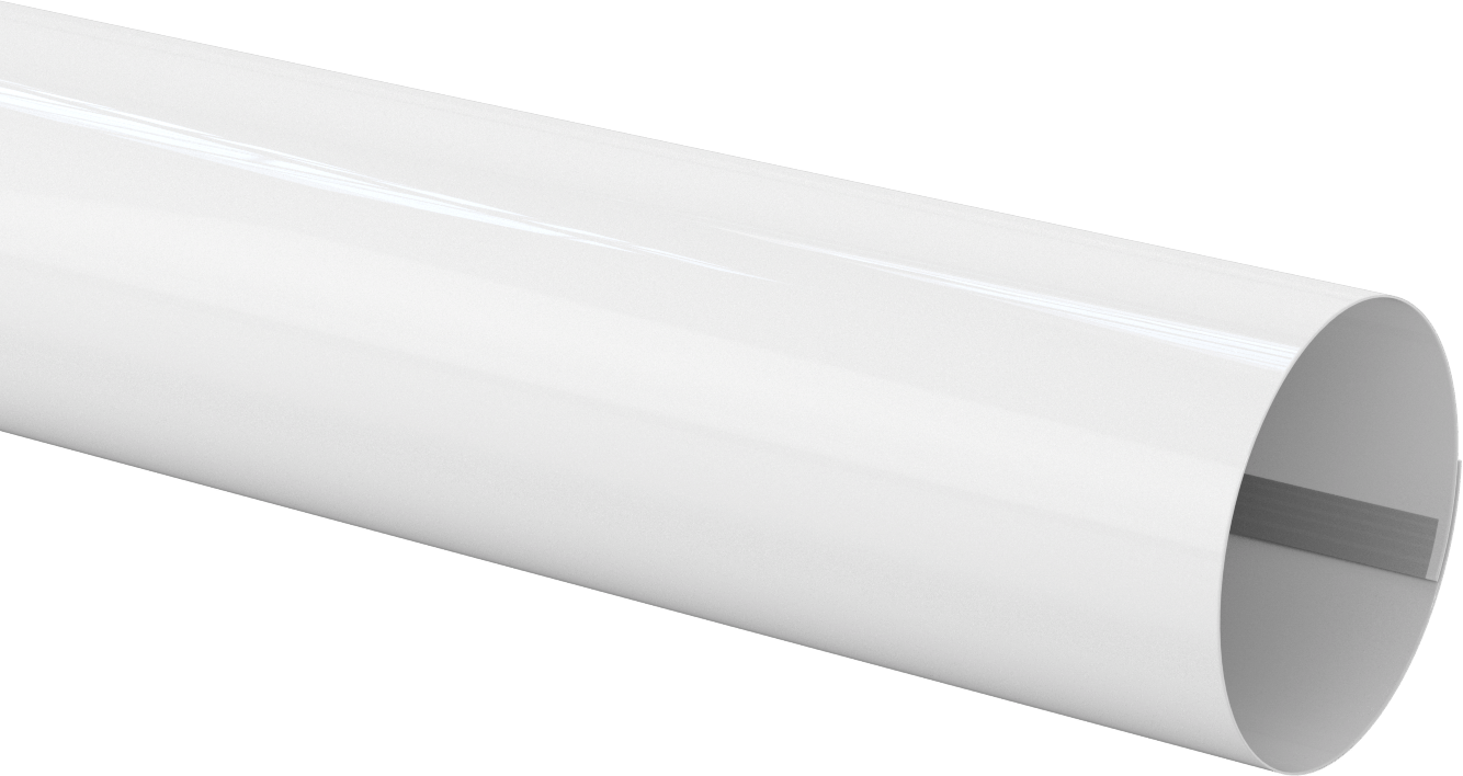 PVC Boru Yalıtım Kılıfı, Yapışkan Şeritli, 0,02" Kalınlık, 4-1/8" ila 4-1/2" OD, 4' Uzunluk
