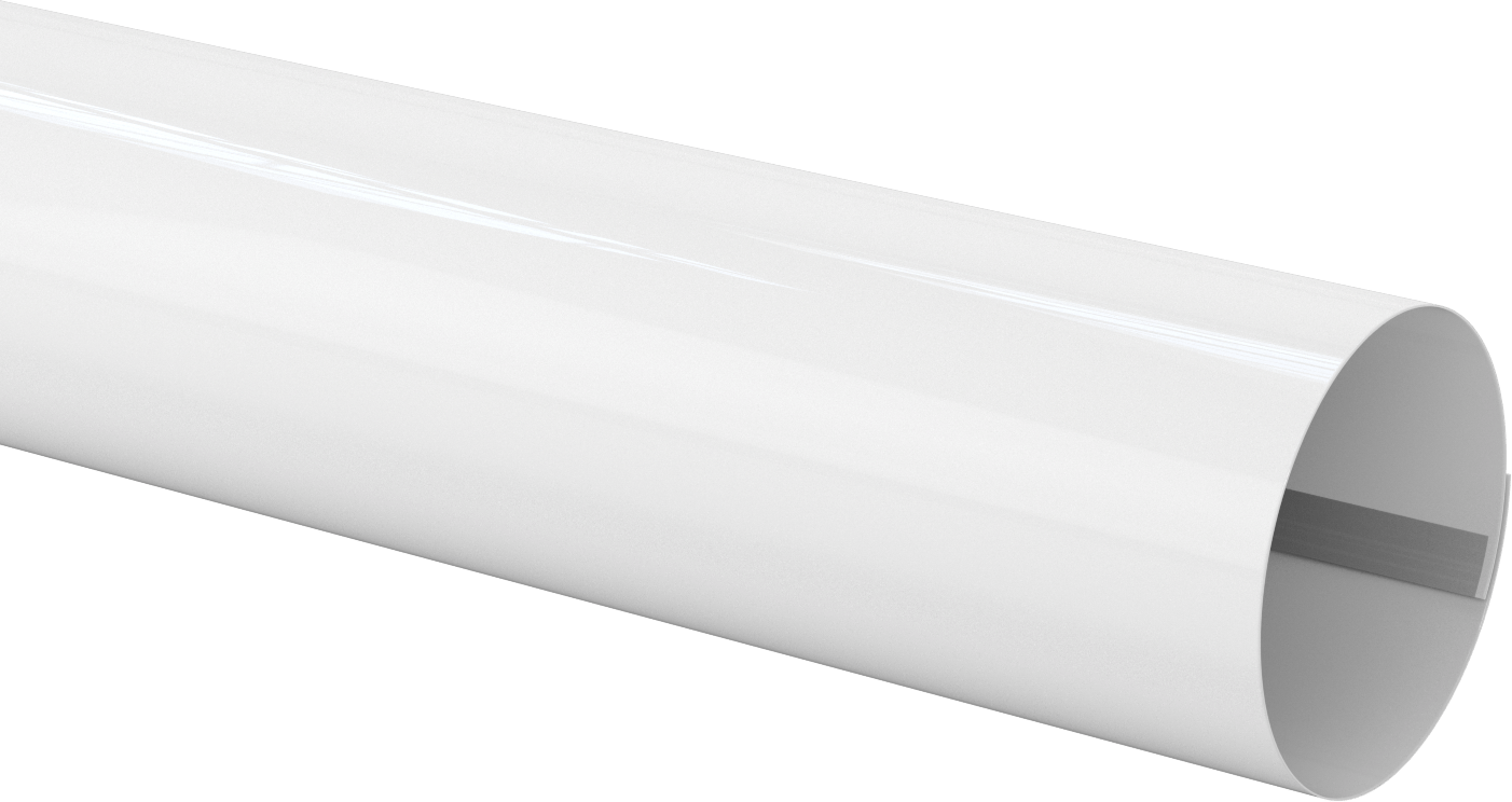 PVC Boru Yalıtım Kılıfı, Yapışkan Şeritli, 0,03" Kalınlık, 5-1/8" ila 5-1/2" OD, 4' Uzunluk