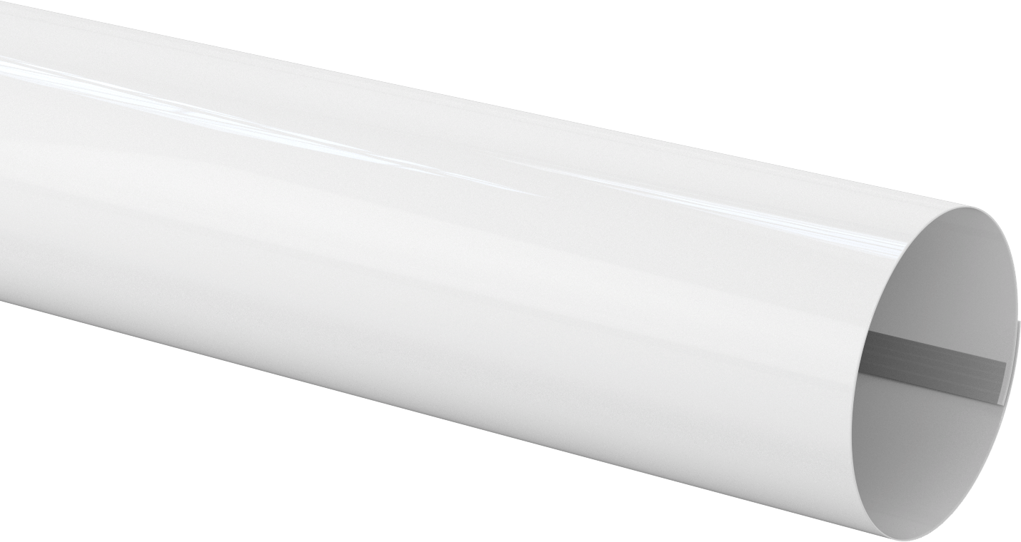 PVC Boru Yalıtım Kılıfı, Yapışkan Şeritli, 0,03" Kalınlık, 5-5/8" ila 6" OD, 4 Fit Uzunluk