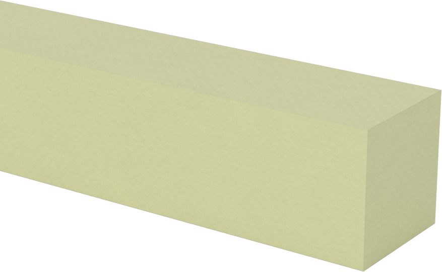 Garolite G-10 Çubuk, Halojen İçermez, 1" Kalınlık, 1" Genişlik, 48 inç Uzunluk