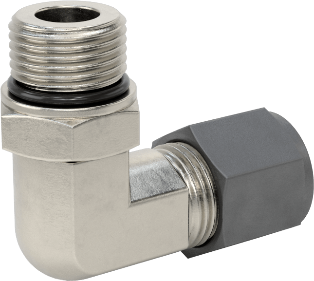 Paslanmaz Çelik Boru için Sıkıştırma Bağlantı Elemanı, 90 Derece Dirsek, 1/2“ Boru Dış Çap x 3/4”-16 UNF Erkek Boru