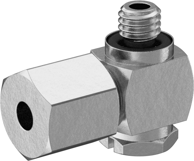 Paslanmaz Çelik Boru için Sıkıştırma Bağlantı Elemanı, 90 Derece Dirsek, 1/8" Boru x 10-32 UNF Dişi Boru, Pirinç