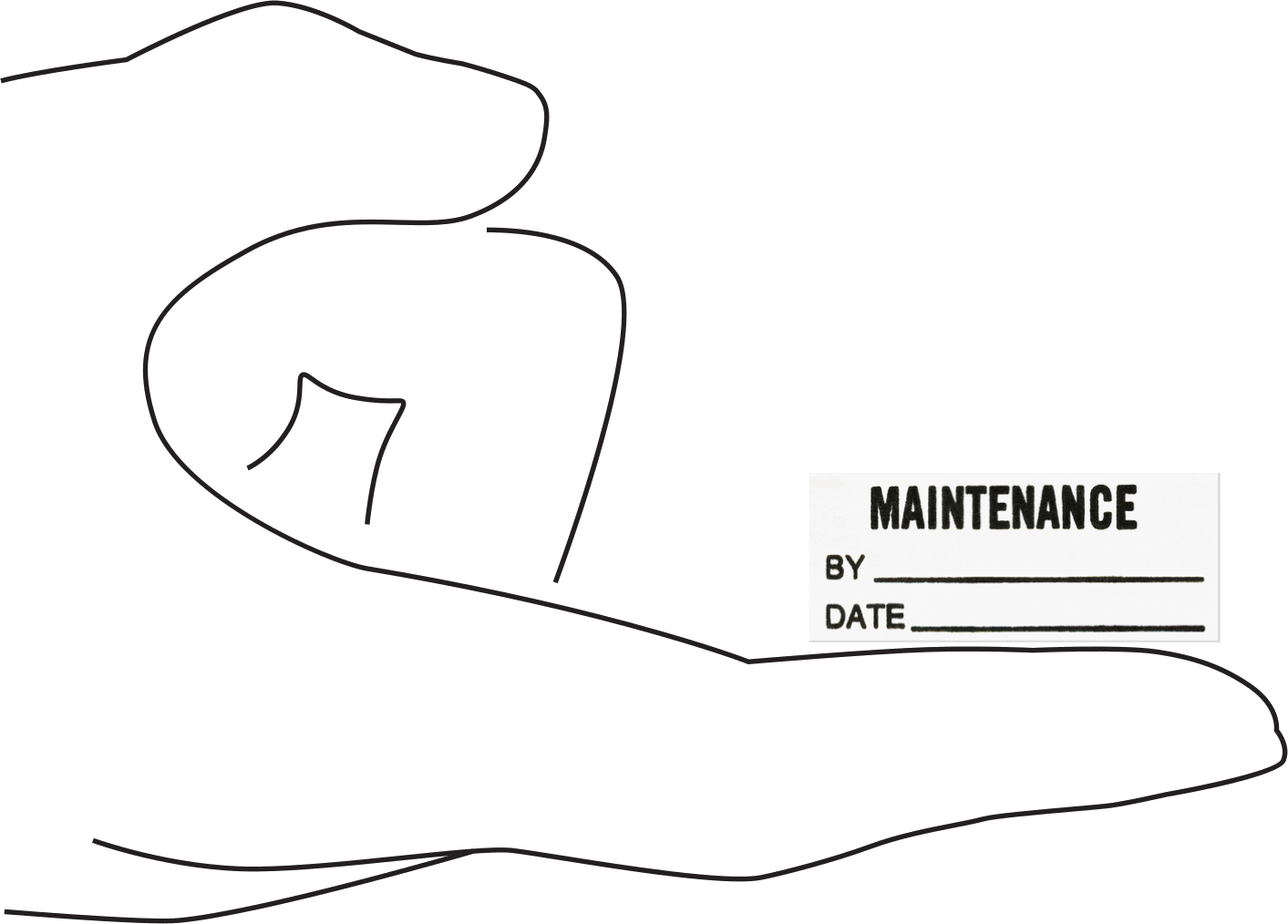 Malzeme Takip Etiketleri, Vinil Plastik, Bakım Mesajı, 5/8" Yüksek, 1-1/2" Genişlik