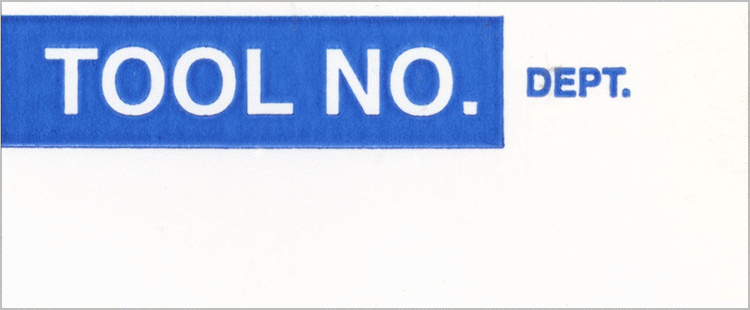 Malzeme Takip Etiketleri, Tyvek Plastik, Alet No. Mesajı, 5/8" x 1-1/2"