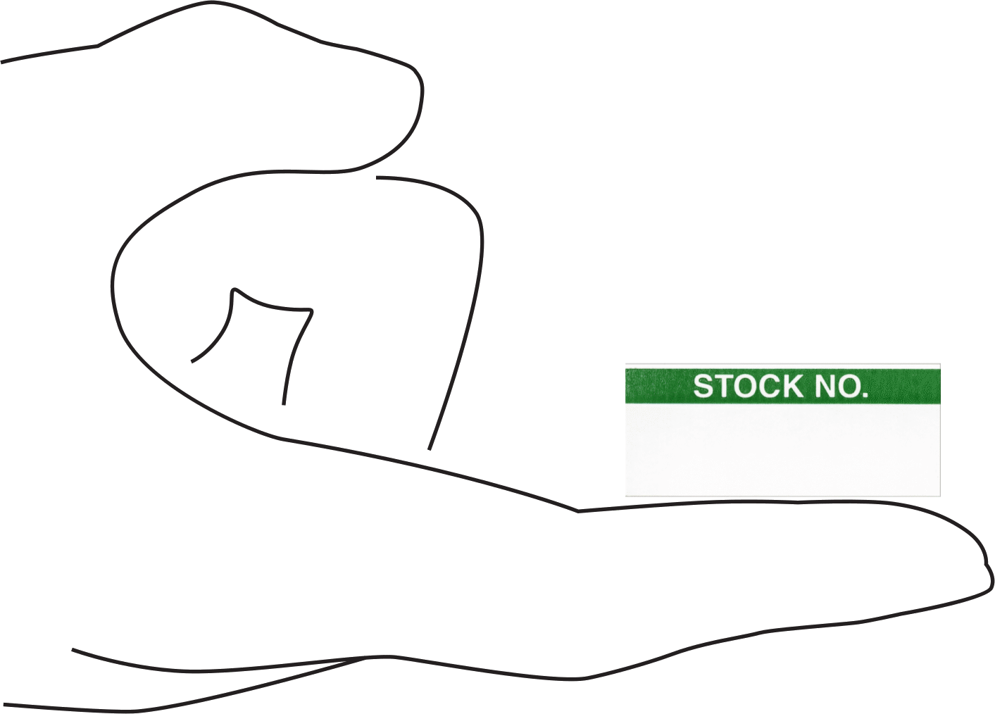 Malzeme Takip Etiketleri, Tyvek Plastik, Stok No. Mesajı, 5/8" x 1-1/2"