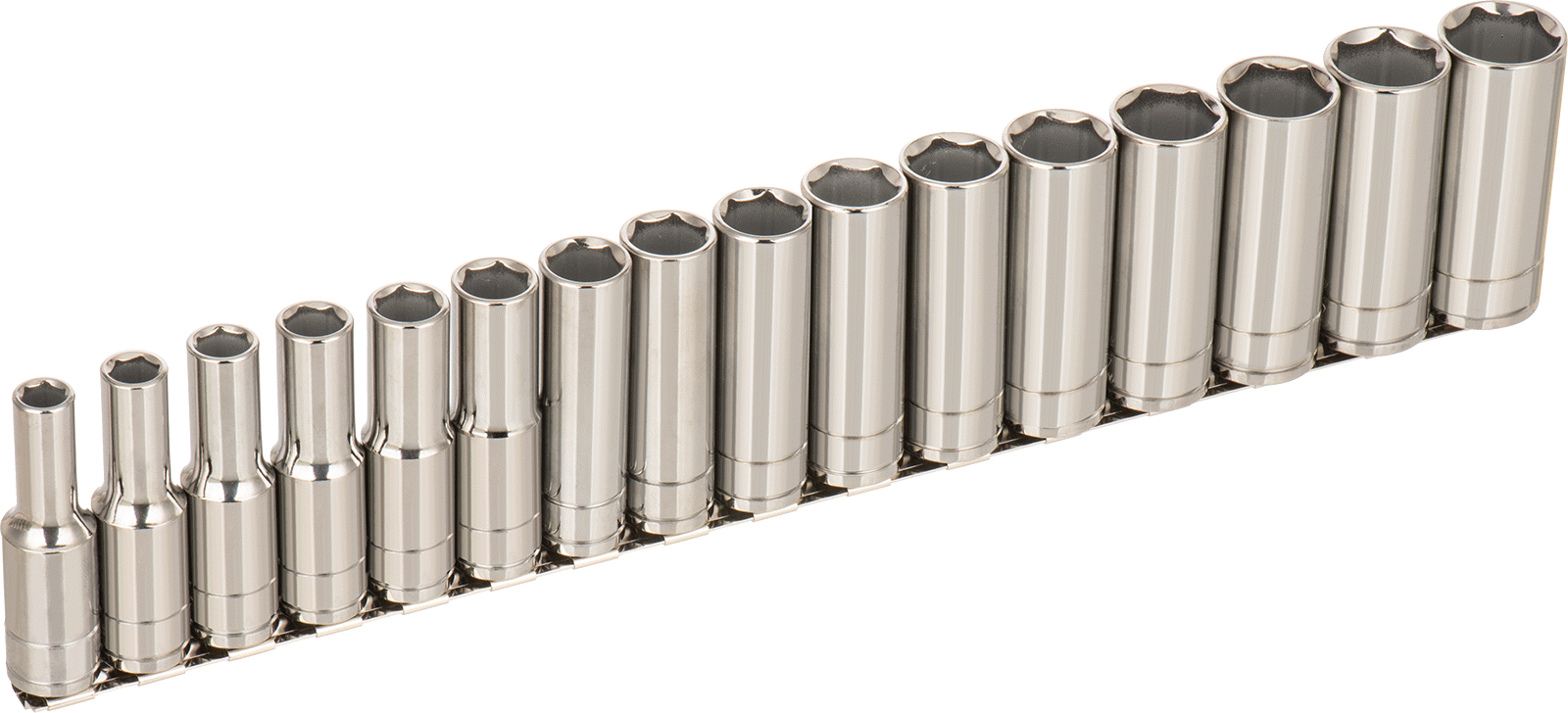 Ekonomik 6 Uçlu Lokma Anahtar Seti, 1/2" Kare Tahrik, 16 Parça, Derin