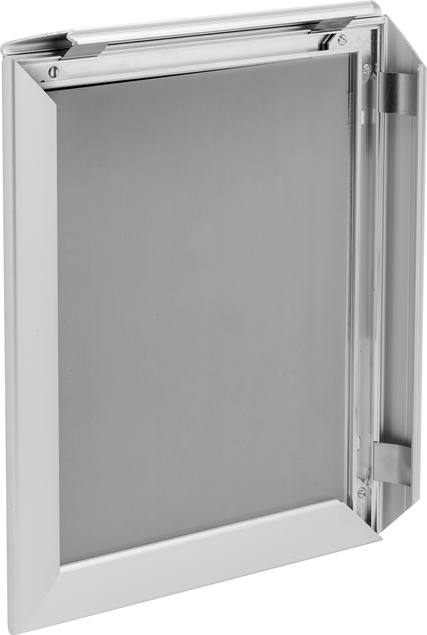 Çıtçıtlı Çerçeveli Tabela Tutucu, PETG Kapaklı Alüminyum, 17“ Yükseklik x 11” Genişlik Maksimum Tabela için
