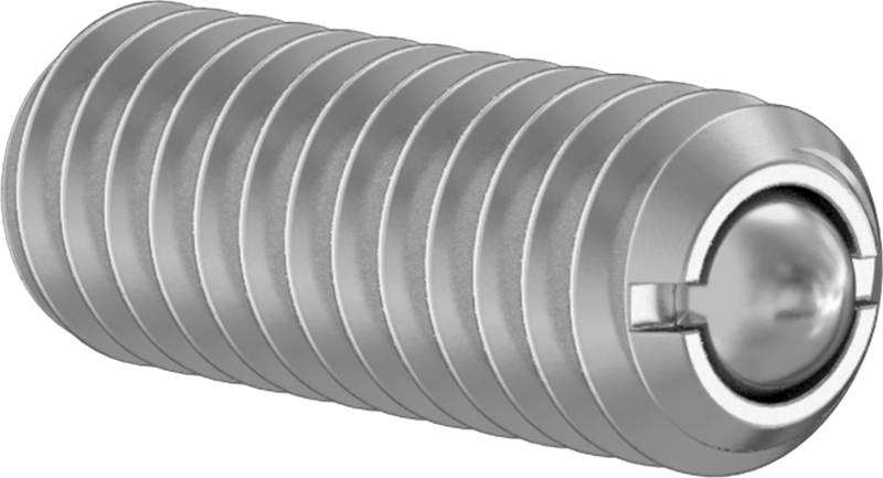Altıgen Tahrikli 440C Paslanmaz Çelik Top Uçlu Yaylı Piston, Paslanmaz Çelik Gövde, 8-32, 0,5-1,3 lb. Burun Kuvveti