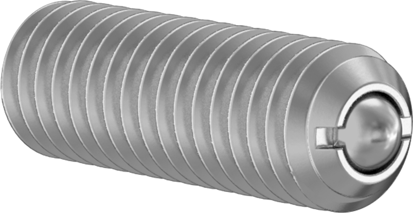 Altıgen Tahrikli 440C Paslanmaz Çelik Top Uçlu Yaylı Piston, Paslanmaz Çelik Gövde, 10-32, 1,5-3 lb. Burun Kuvveti