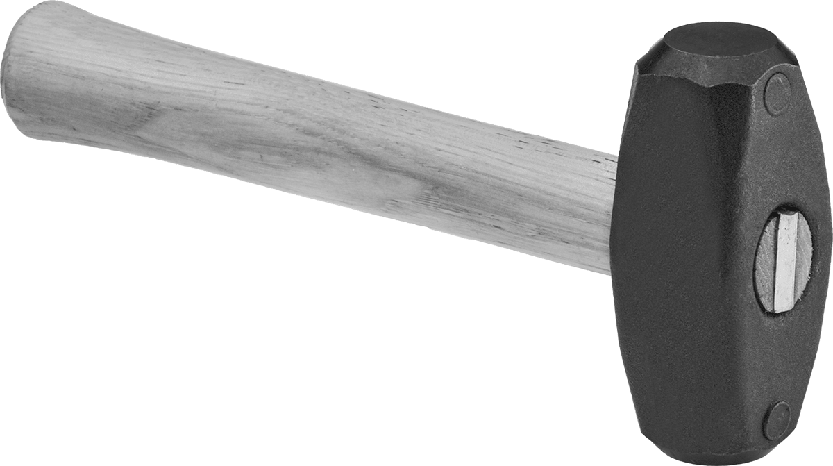 Yuvarlak Çelik Yüzeyli Balyoz, Hickory Sap, 3 lbs. Baş Ağırlığı, 10" Uzunluk