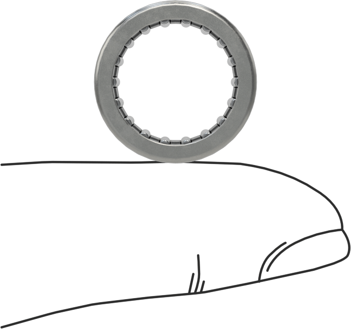 İğneli Makaralı Rulman, Açık, 1/2“ Mil Çapı ve 11/16” Muhafaza İç Çapı için, 1/2" Genişlik