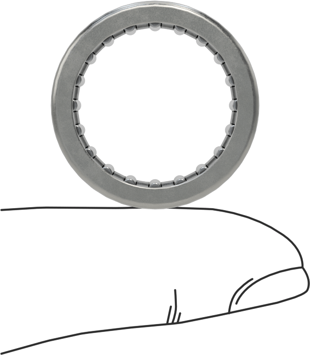 İğneli Makaralı Rulman, Açık, 3/4“ Mil Çapı ve 1” Gövde İç Çapı için, 1/2" Genişlik