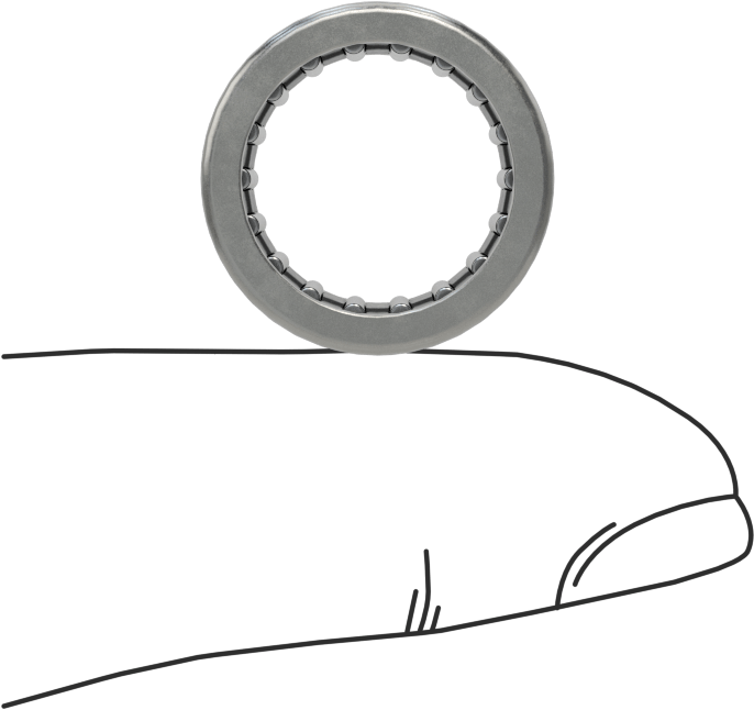 İğneli Makaralı Rulman, Açık, 1/2" Mil Çapı için, 5/8" Genişlik