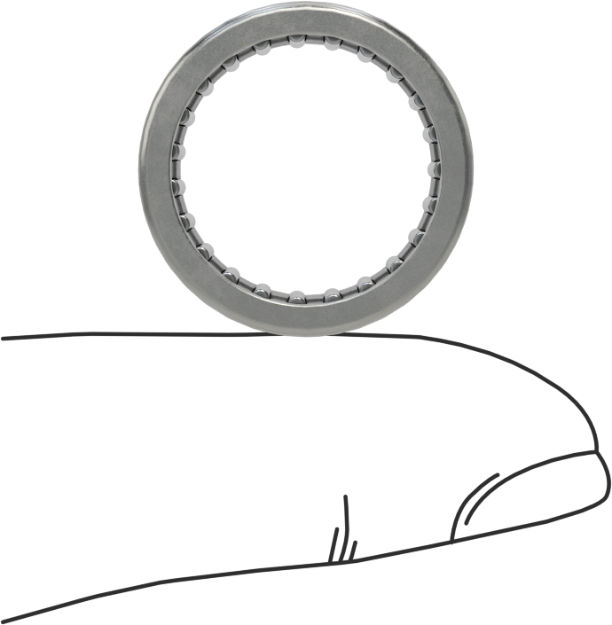 İğneli Makaralı Rulman, Açık, 5/8" Mil Çapı için, 1/2" Genişlik