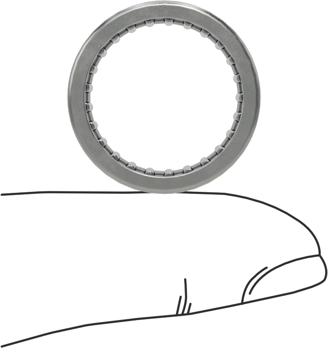İğneli Makaralı Rulman, Açık, 11/16" Mil Çapı için, 1/2" Genişlik