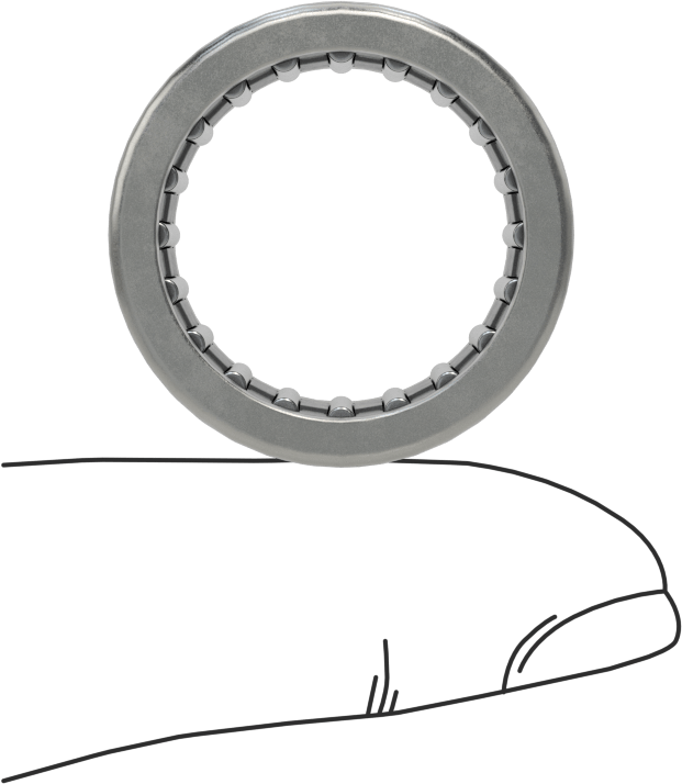 İğneli Makaralı Rulman, Açık, 3/4" Mil Çapı için, 3/4" Genişlik