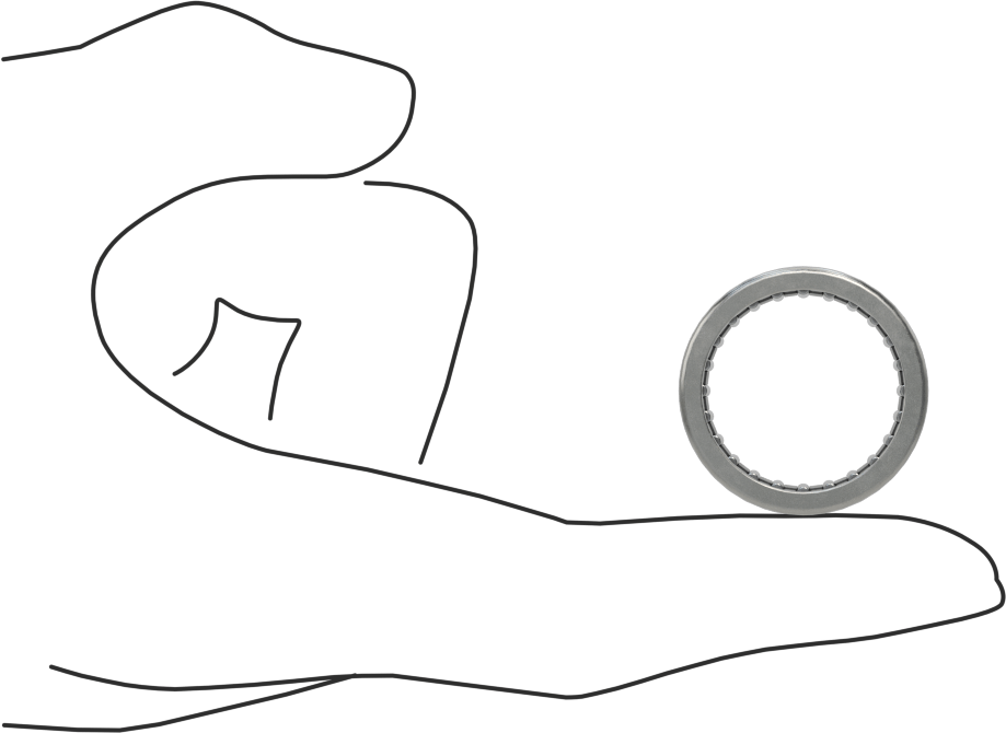 İğneli Makaralı Rulman, Açık, 7/8" Mil Çapı için, 1" Genişlik