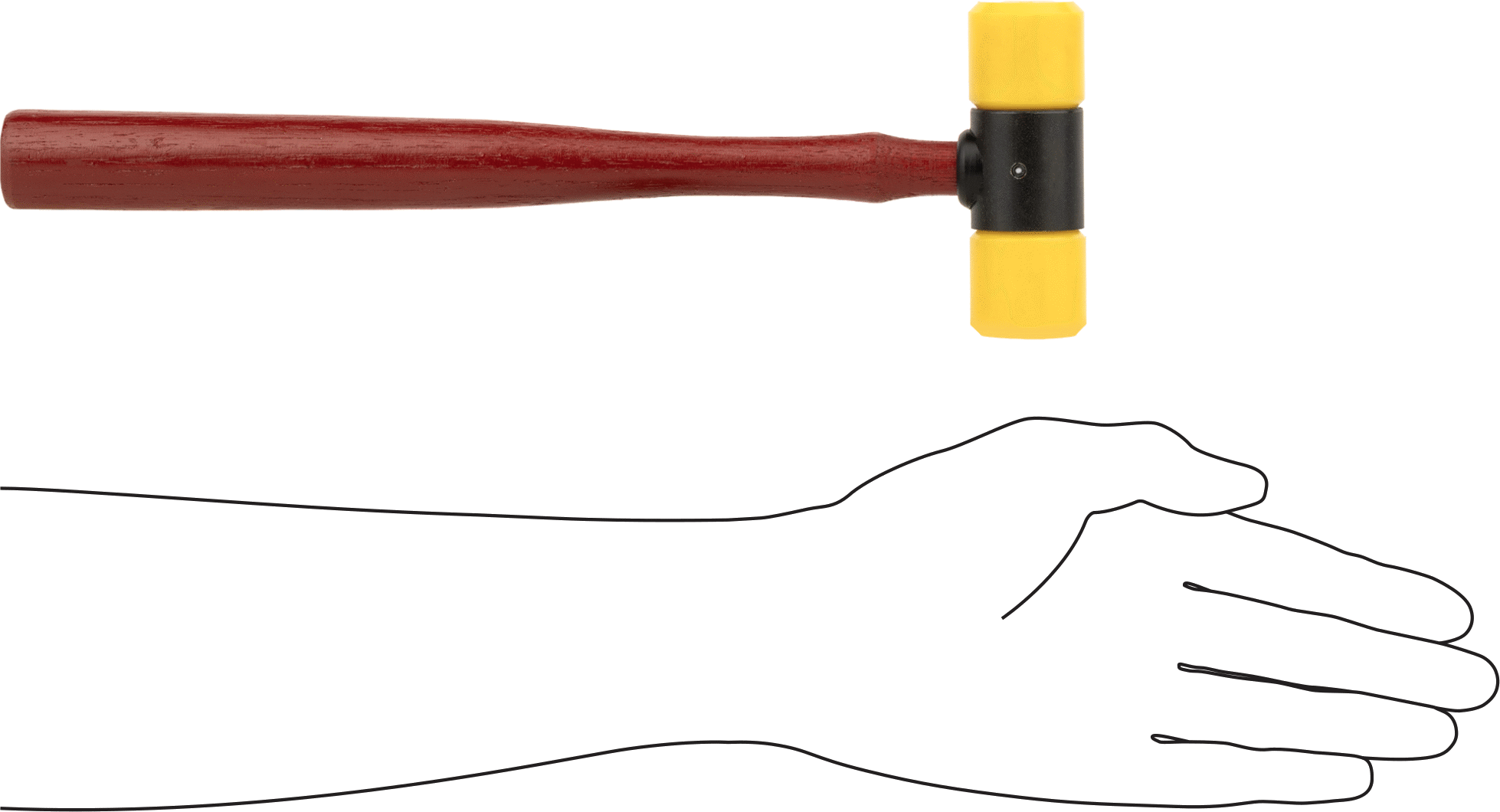 Polietilen Değiştirilebilir Yüzlü Tokmak, 1-1/4" Çapında Vidalı Yüz, Hickory Sap, 8 oz.