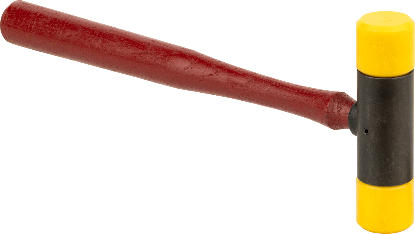 Polietilen Değiştirilebilir Yüzlü Tokmak, 1-1/4" Çapında Vidalı Yüz, Hickory Sap, 1 lbs.