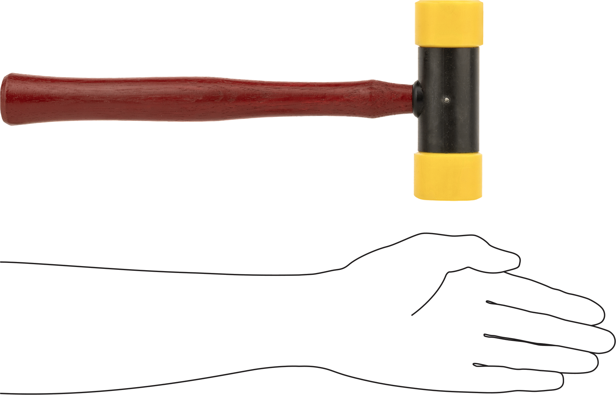 Polietilen Değiştirilebilir Yüzlü Tokmak, 1-3/4" Çaplı Vidalı Yüz, Hickory Sap, 2 lbs.