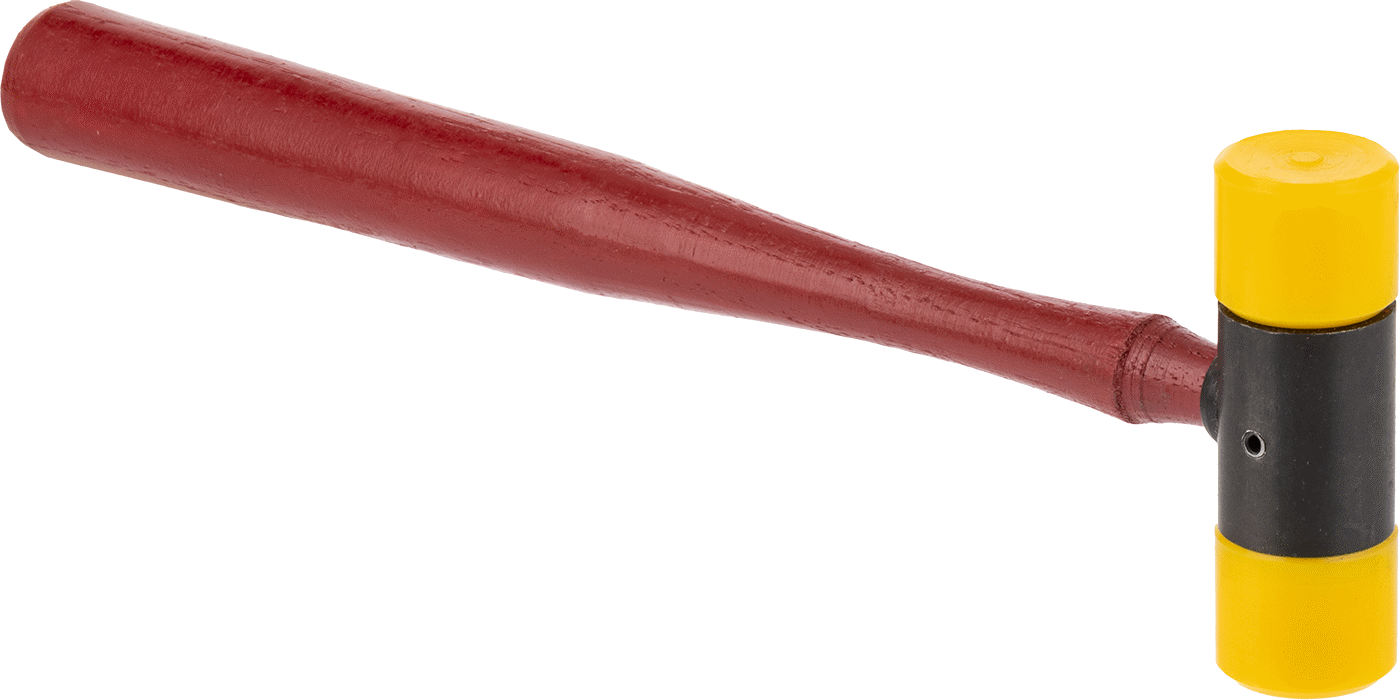 Polietilen Değiştirilebilir Yüzlü Tokmak, 1" Çapında Vidalı Yüz, Hickory Sap, 7 oz. Baş Ağırlığı