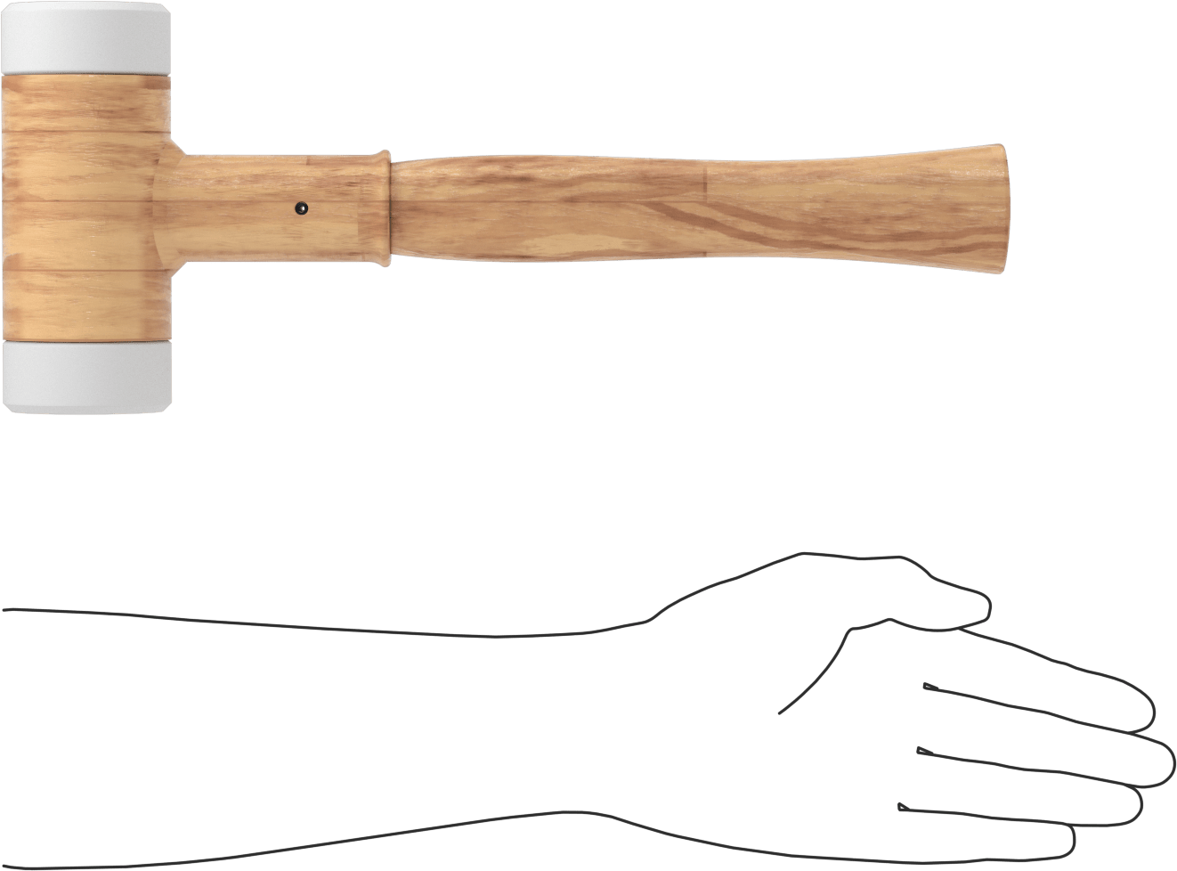 Naylon Değiştirilebilir Yüzlü Tokmak, 2-3/8" Çaplı Presle Takılan Yüz, Hickory Sap, 3-3/8 lbs.