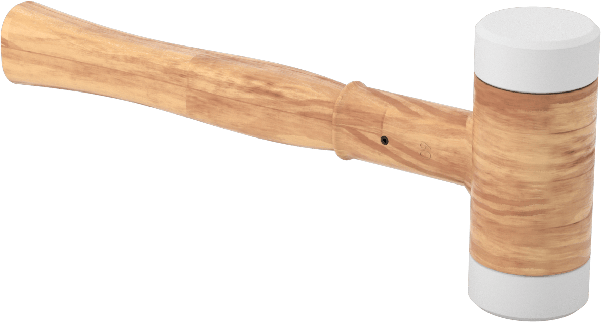 Naylon Değiştirilebilir Yüzlü Tokmak, 2-3/8" Çaplı Presle Takılan Yüz, Hickory Sap, 3-3/8 lbs.