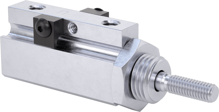 Darbeye Dayanıklı Bradd Yuvarlak Gövde Hava Silindiri, Sensör Hazır, Burun Montajı, 3/8" Delik, 1/2" Strok Uzunluğu