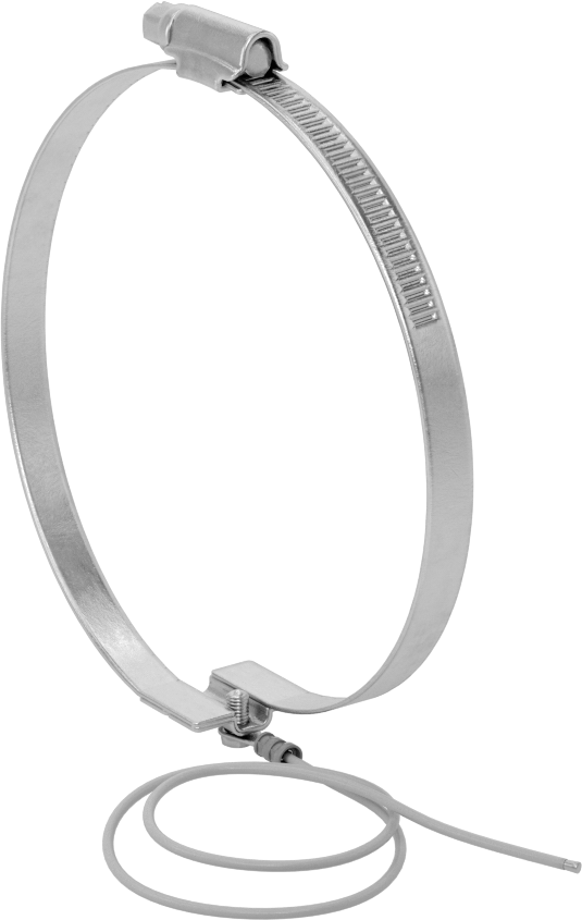 Topraklama Kablolu Kanal Hortum Kelepçesi, 4-1/8“-4-1/2” dış çap için, 4-1/8“ ila 4-15/16” Kelepçe İç Çapı