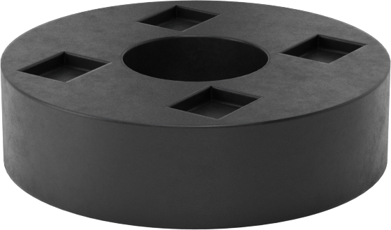 Kimyasallara Dayanıklı Yastıklama Pulları, 3/4" Vida Boyutu için, 0.75" ID, 2" OD, 0,469“ - 0,531” Kalınlık