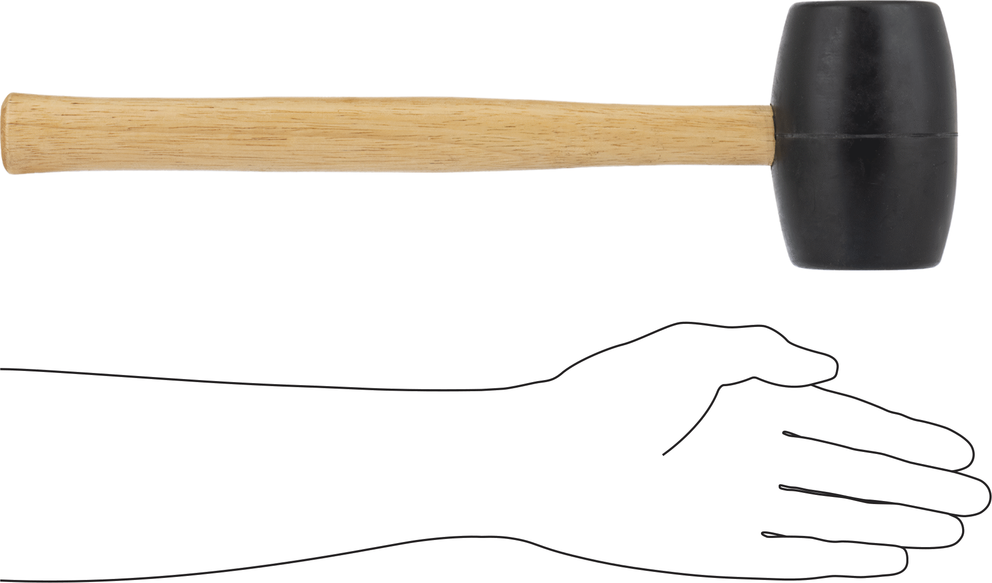 Tokmak, Siyah SBR Yüzlü, Hickory Sap, 1-7/8 lbs.