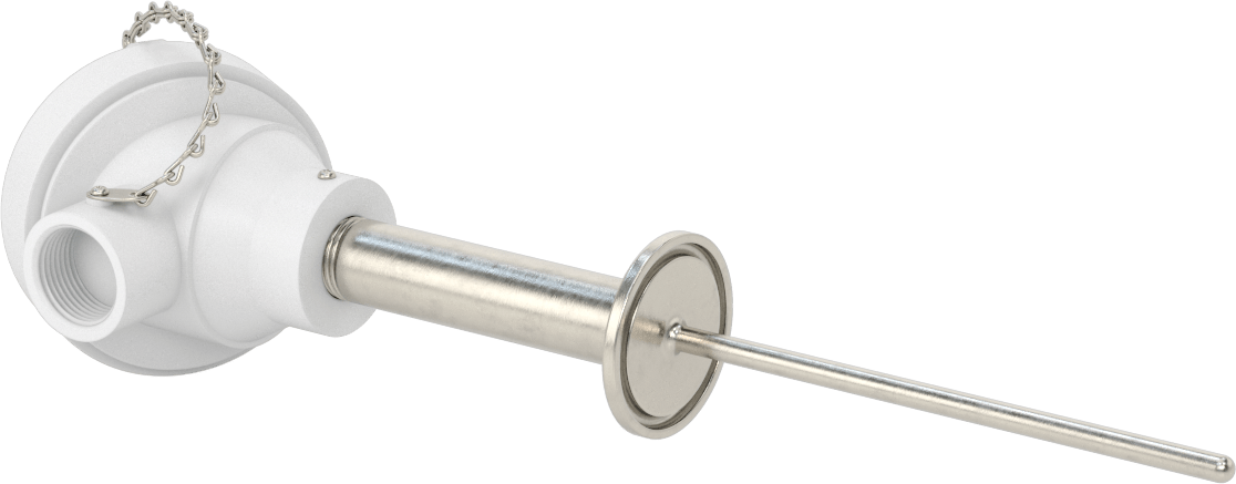 Sıvılar ve Gazlar için Sıhhi Termokupl Probu, Tip K, 6“ Uzunluk x 1/4” Çaplı Prob, 13-1/2" Toplam Uzunluk
