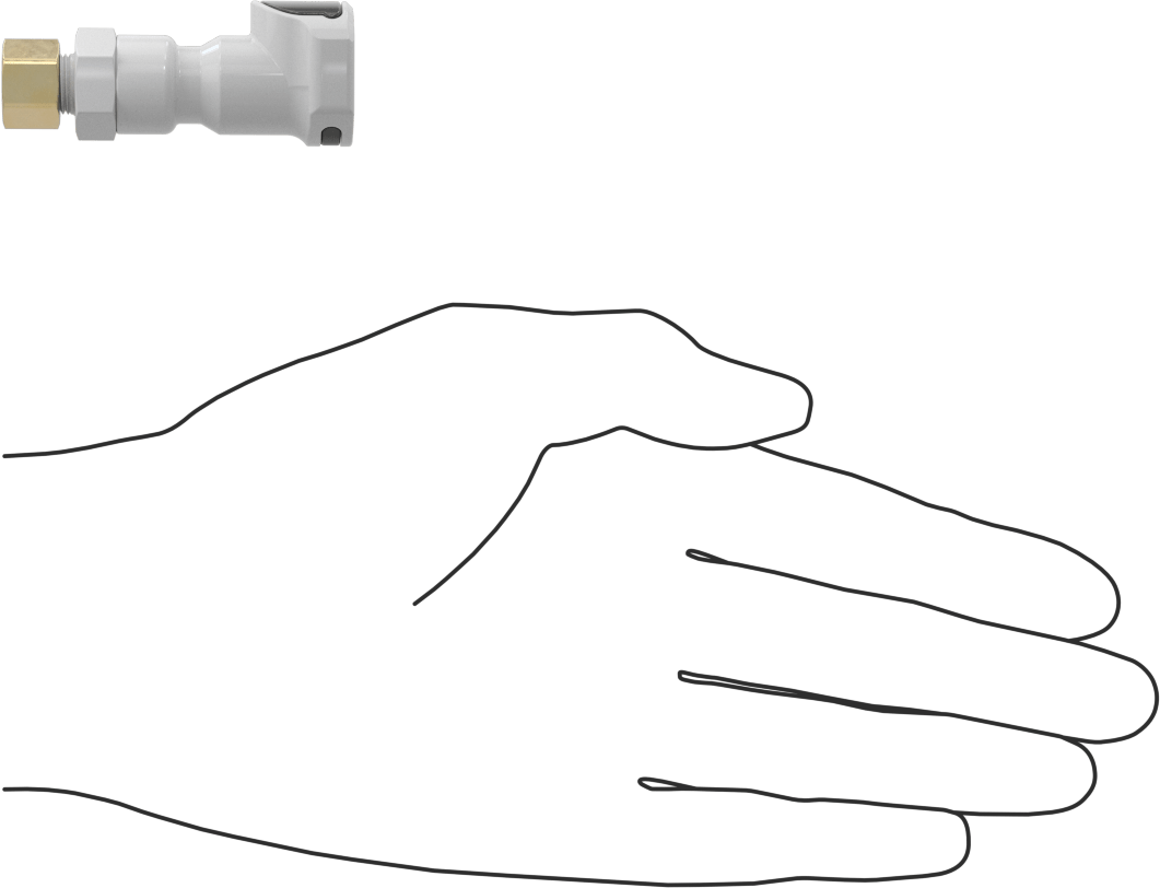 Yiyecek ve İçecek için Hızlı Bağlantı Kesme Boru Bağlantısı, Soket, 1/4 Kaplin Boyutu, 1/4" Sıkıştırma Borusu Dış Çapı için