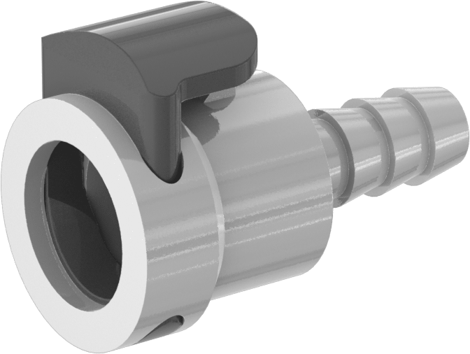 Yiyecek ve İçecek için Hızlı Bağlantı Kesme Boru Bağlantısı, Soket, 1/4 Kaplin Boyutu, 1/4" Dikenli Boru İç Çapı için