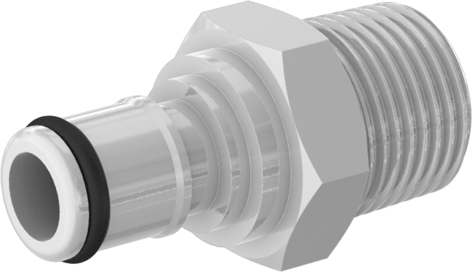 Yiyecek ve İçecek için Hızlı Bağlantı Kesme Boru Bağlantısı, Plug, 1/4 Bağlantı Boyutu x 3/8 NPT Erkek