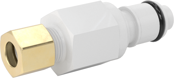 Yiyecek ve İçecek için Hızlı Bağlantı Kesme Boru Bağlantısı, Plug, 1/4 Kaplin Boyutu, 1/4" Sıkıştırma Borusu Dış Çapı için